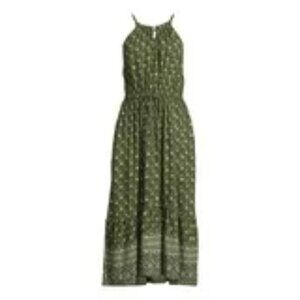 Sea Turtle Print Midi Dress Sz L NWT Spaghetti Strap
